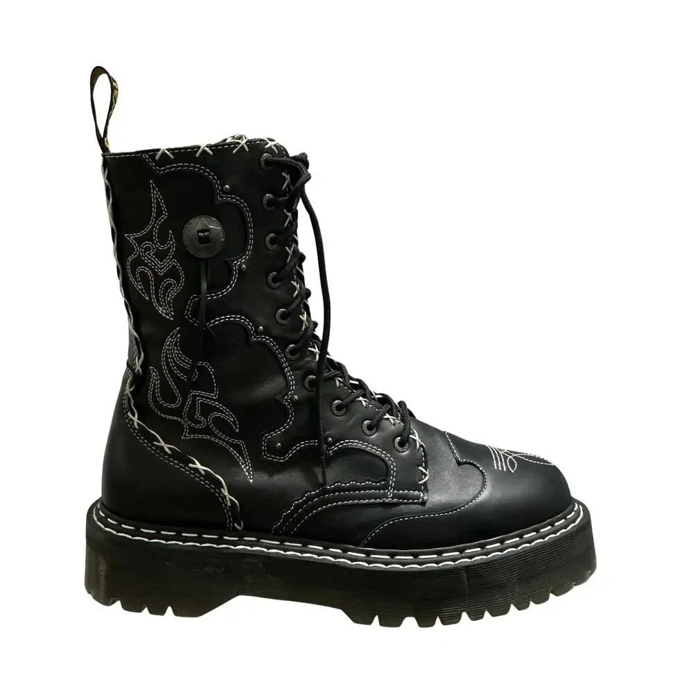 Dr. Martens Jadon Hi Boot Gothic Americana Leather Platforms Black Men’s Size 14